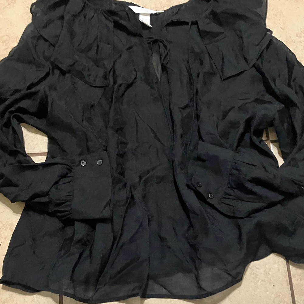 H&M Black Satin-Look Top
